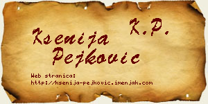 Ksenija Pejković vizit kartica